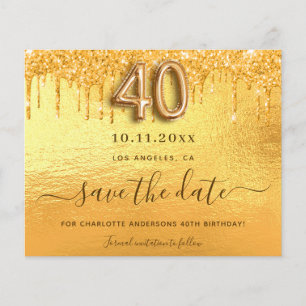 Budget 40e anniversaire parties scintillant or enr