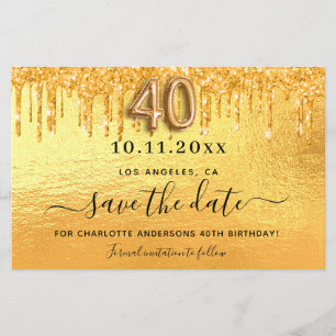 Budget 40e anniversaire parties scintillant or enr