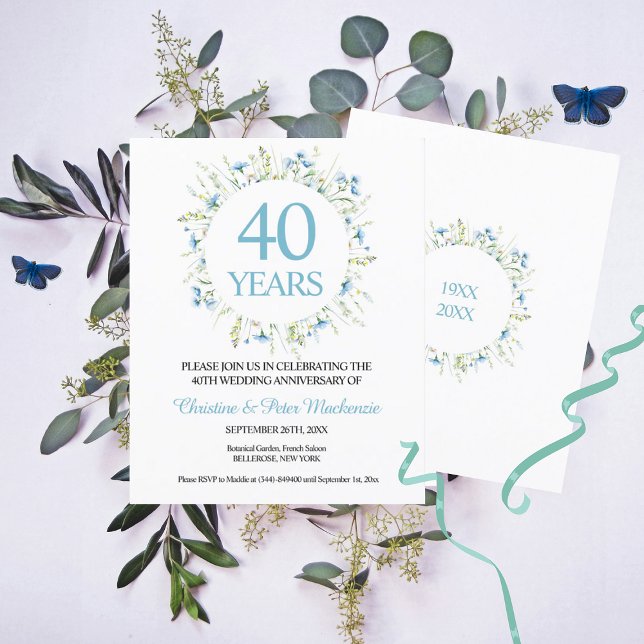 Budget 40e mariage Fleurs sauvages bleues Annivers (Créateur téléchargé)