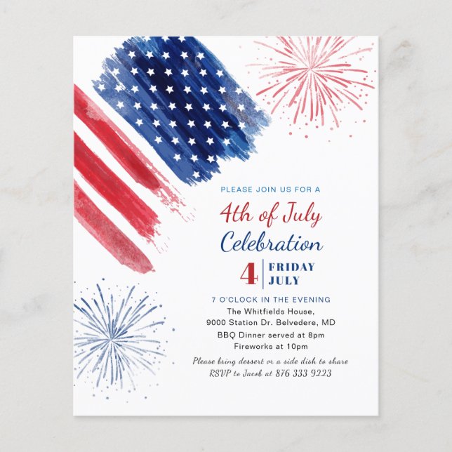 Budget 4 juillet Fête de l'Indépendance Rouge Blan (Devant)