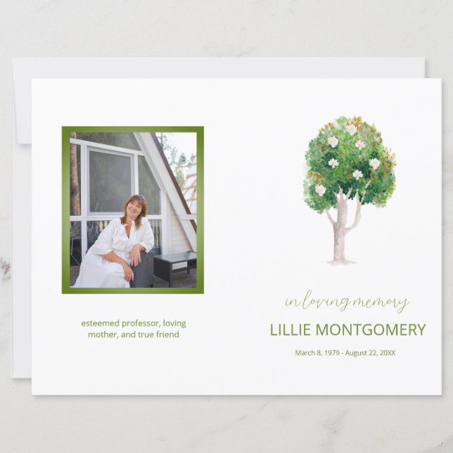 Budget 4 pages Programme funéraire de l'arbre Magn (Devant)