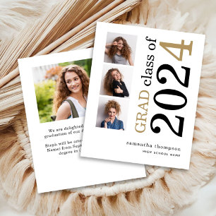 Budget 4 photo Black Gold 2025 Graduation Annonce