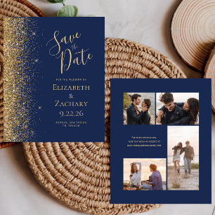 Budget 4 Photo Gold Glitter Navy Enregistrer la Da