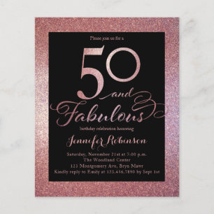Budget 50 Fabuleux Rose Gold Invitation d'annivers