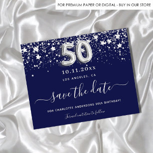 Budget 50e anniversaire bleu marine argenté enregi