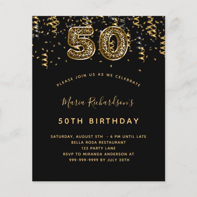 Budget 50e anniversaire de la fête léopard d'or no (Devant)