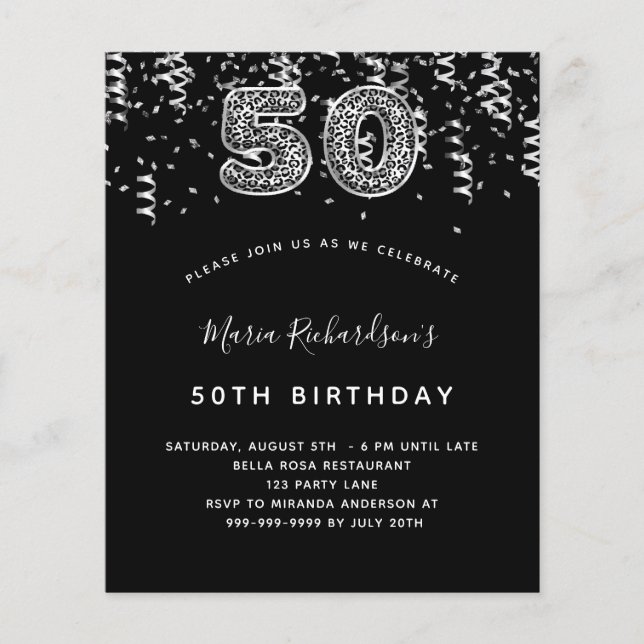 Budget 50e anniversaire de la fête léopard noir ar (Devant)