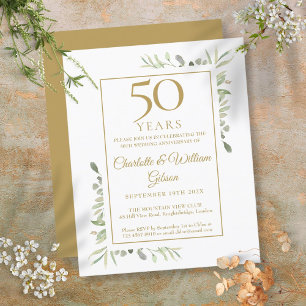 Budget 50e Anniversaire d'or Invitation de verdure