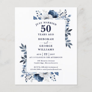 Budget 50e anniversaire du Mariage Invitation flor