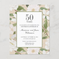 Budget 50e anniversaire Fleurs blanches ivoire