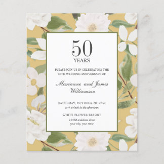 Budget 50e anniversaire Fleurs blanches jaune