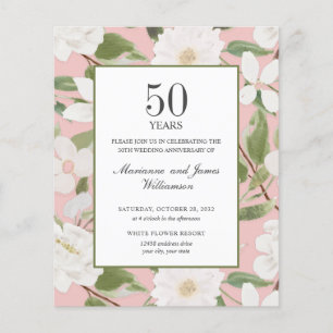 Budget 50e anniversaire Fleurs blanches rose