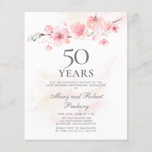 Budget 50e anniversaire Invitation Cherry Blossom