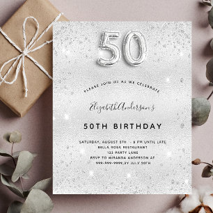Budget 50e anniversaire parties scintillant argent