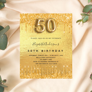 Budget 50e anniversaire parties scintillant d'or i
