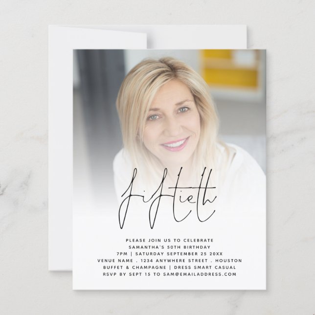 Budget 50e anniversaire Photo Script Party Invitat (Devant)