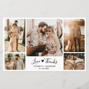 Budget 5 Photo Collage Mariage Carte de remercieme