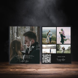 Budget 5 photos faire-part de mariage de script QR
