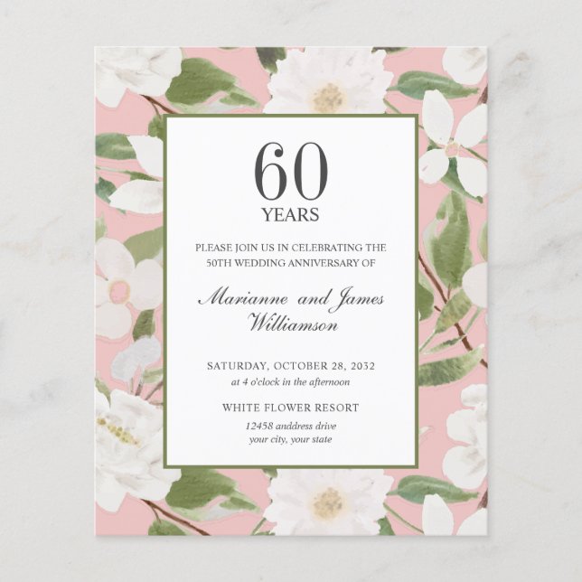 Budget 60e anniversaire de la photo Fleurs blanche (Devant)