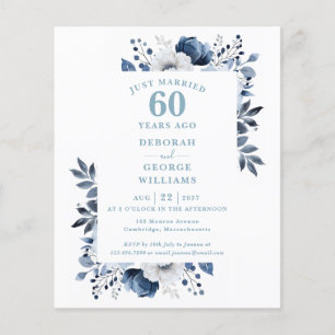 Budget 60e anniversaire du Mariage Invitation flor