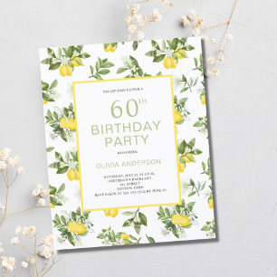 Budget 60e anniversaire Invitation Citron Citrus