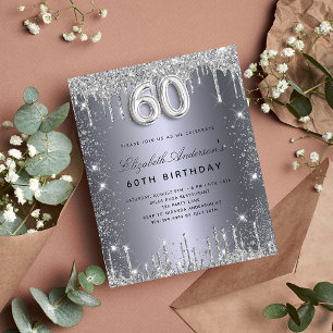 Budget 60e anniversaire parties scintillant argent