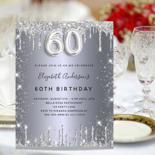 Budget 60e anniversaire parties scintillant argent