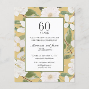Budget 60e anniversaire PHOTO Fleur blanche Jaune
