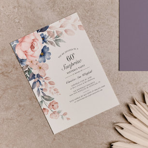Budget 60e anniversaire Pink Floral Script Invitat