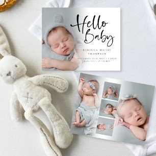 Budget 6 Photo Girl Boy Hello Baby Birth Annonce