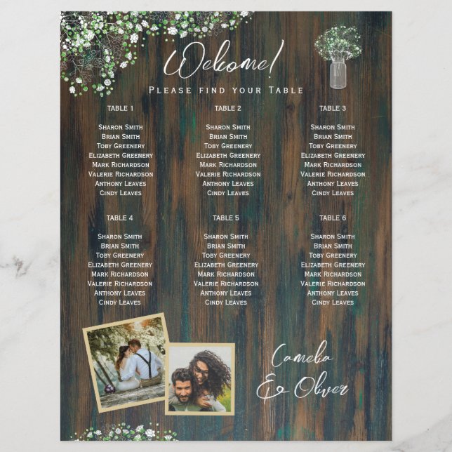 BUDGET 6 Tableau Sièges Rustiques Gypsophila (Devant)