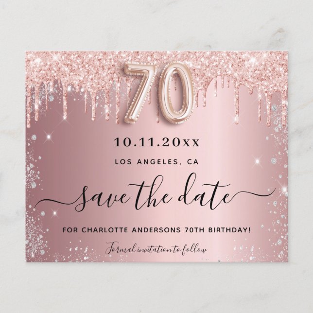 Budget 70e anniversaire blush argent enregistrer l (Devant)