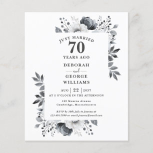 Budget 70e anniversaire du Mariage Invitation flor