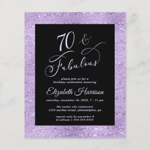 Budget 70e anniversaire fête élégante violet