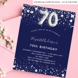 Budget 70e anniversaire marine bleu argent invitat