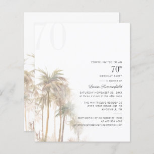Budget 70e anniversaire Palm Tree Invitation
