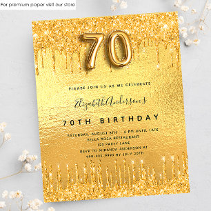 Budget 70e anniversaire parties scintillant d'or i