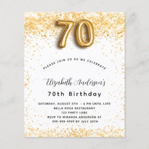 Budget 70e anniversaire parties scintillant en or