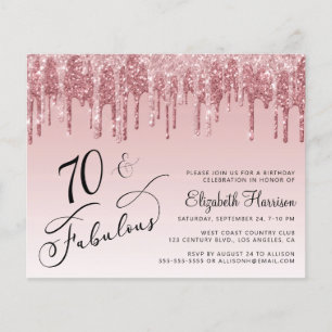 Budget 70e anniversaire Parties scintillant Rose o