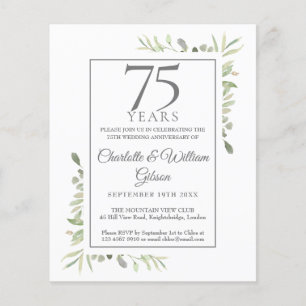 Budget 75e anniversaire Invitation de verdure