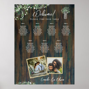 BUDGET 7 Tableau Schéma de siège rustique Gypsophi