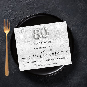 Budget 80e anniversaire argent parties scintillant