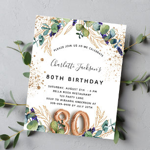 Budget 80e anniversaire eucalyptus parties scintil