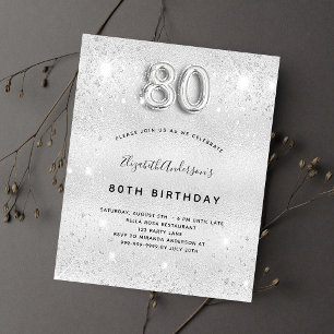 Budget 80e anniversaire parties scintillant argent