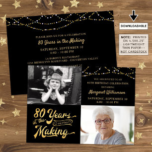 Budget 80e anniversaire Retro 2 Photos Invitation