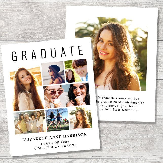 Budget 8 Faire-part d'obtention d'un diplôme photo (Créateur téléchargé)