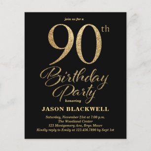 Budget 90e anniversaire Invitation de fête