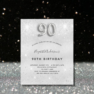Budget 90e anniversaire parties scintillant argent