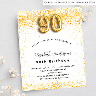Budget 90e anniversaire parties scintillant en or