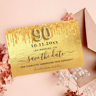 Budget 90e anniversaire parties scintillant or enr